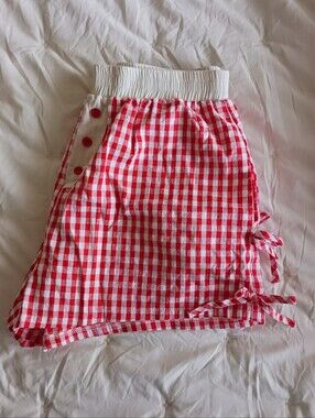 Pretty Garbage Red Gingham Shorts with Button Front